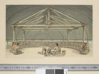 F.7 पौलाहो, फ्रेंडली आइलैंड्स के राजा, कावा पीते हुए, c.1773-84 (वाटरकलर) द्वारा जॉन वेबर