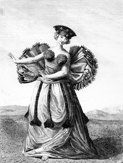 ओथाइट डांसिंग की एक युवा महिला की आदत, c.1785 (उत्कीर्णन) द्वारा जॉन वेबर