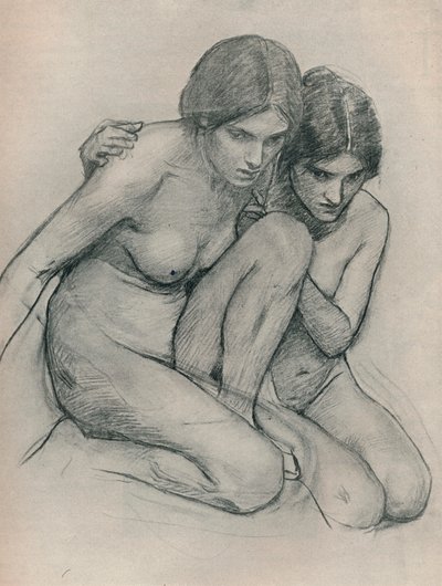 ऑम्फियस के प्रमुख का पता लगाने वाले अप्सराओं के लिए अध्ययन, c1899 द्वारा जॉन विलियम वॉटरहाउस