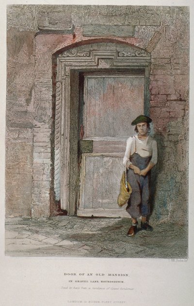 बजरी लेन, लंदन शहर में एक पुरानी हवेली का दरवाजा, 1851 द्वारा जॉन व्येकहम आर्चर