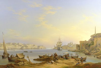 ग्रैंड हार्बर, वाल्लेट्टा, माल्टा, 1850 द्वारा John or Giovanni Schranz