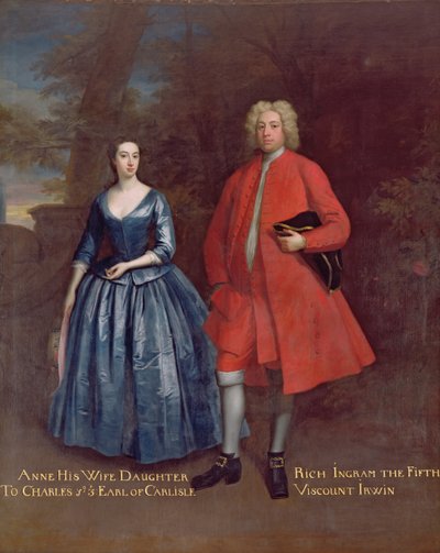 रिच ऑफ पोर्ट्रेट, 5 वें विस्काउंट इरविन और उनकी पत्नी ऐनी, c.1715-20 (कैनवास पर तेल) द्वारा जोनाथन रिचर्डसन