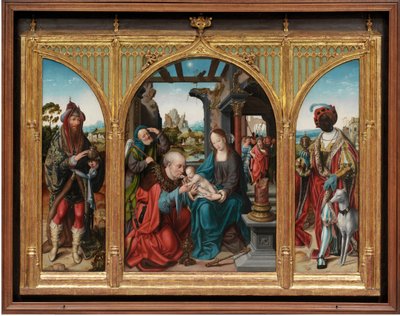 Magi की आराधना, c.1525 (ओक पैनलों पर तेल) द्वारा जोस वैन क्लीव