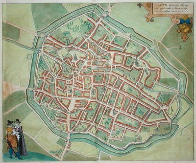 जॉर्ज ब्राउन (1541-1622) और फ्रैंस होजेनबर्ग (1535-90), c.1572 (रंगीन उत्कीर्णन) द्वारा 'सिविटेट्स ऑर्बिस टेरारम' से डोवे की योजना द्वारा जोरिस (बाद) होफनेगल