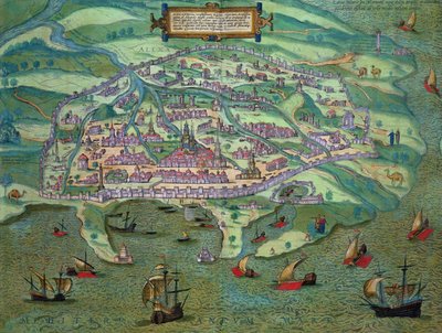 काहिरा के मानचित्र, &39;विश्व&39; से ब्राउन द्वारा (1541-1622) और फ्रांज Hogenbergh (1535-1590), c.1572 द्वारा जोरिस हॉफनागल