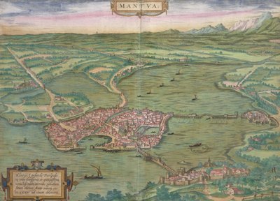 ब्रौन द्वारा Mantua के मानचित्र, &39;विश्व&39; से (1541-1622) और फ्रांज Hogenbergh (1535-1590), 1575 द्वारा जोरिस हॉफनागल