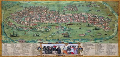 ब्रौन द्वारा वेनिस के मानचित्र, &39;विश्व&39; से (1541-1622) और फ्रांज Hogenbergh (1535-1590), c.1572 द्वारा जोरिस हॉफनागल
