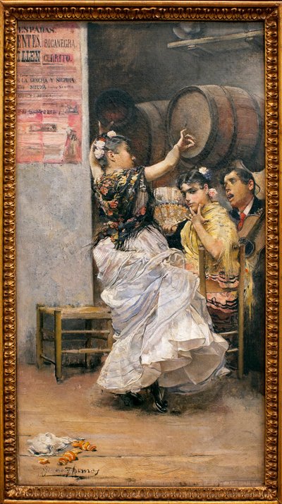 डांस बुलेरिया (फ्लैमेंको) - जोस गार्सिया रामोस (1852-1912) द्वारा पेंटिंग, कैनवास पर तेल द्वारा जोस गार्सिया रामोस