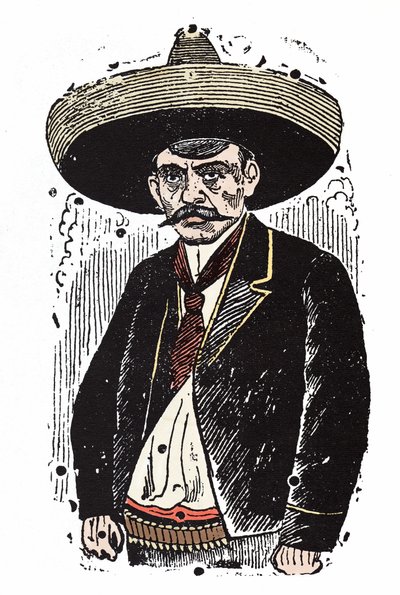 एमिलियानो ज़ापाटा (1880-1919), मैक्सिकन क्रांतिकारी। जोस ग्वाडालूप पोसाडा द्वारा ज़ाइलोग्राफी (1852-1913)। द्वारा जोस गुआडालुपे पोसाडा