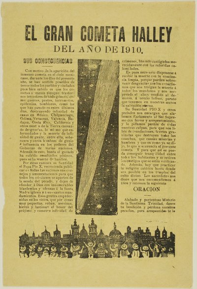 द ग्रेट हैली की धूमकेतु, 1899, 1910 प्रकाशित द्वारा जोस गुआडालुपे पोसाडा