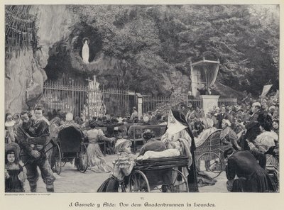 मासाबिएल, लूर्डेस, फ्रांस का कुटी (उत्कीर्णन) द्वारा जोस गैरेलो वाई अल्दा