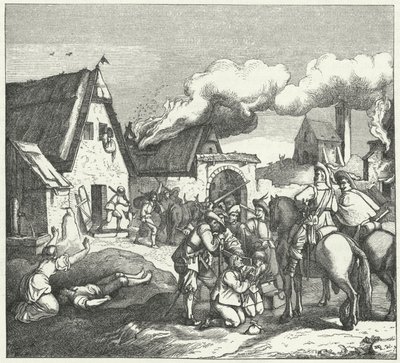 1634 के नॉर्डलिंगन की लड़ाई के बाद शाही सेना लूटपाट और गोली चलाना द्वारा जोसेफ मैथियास ट्रेन्क्वाल्ड