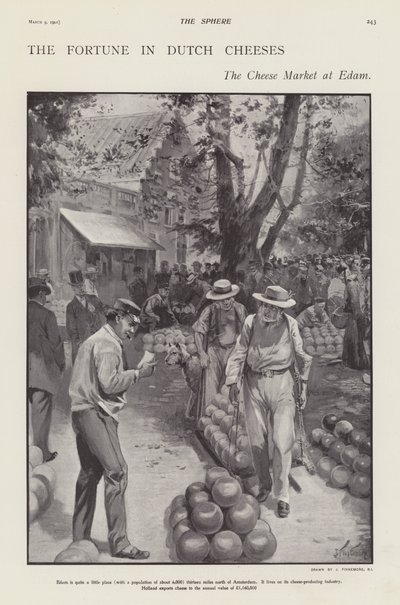 एडम, नीदरलैंड्स में पनीर बाजार (लिथो) द्वारा जोसेफ (बाद में) फिनमोर