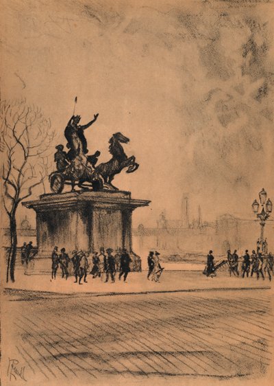 Boadicea, वेस्टमिंस्टर ब्रिज (लिथो) द्वारा जोसेफ (बाद) पेनेल