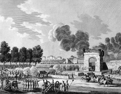 फ्रांसीसी क्रांति: रिपब्लिकन फेटे डेस विक्टोयर्स, 21 अक्टूबर 1794 को पेरिस में चैंप्स डी मार्स में युवा छात्रों की लड़ाई। स्वेबैक के बाद मालपेउ द्वारा उत्कीर्णन - डेसफोंटेन्स। पेरिस, क्रांति के इतिहास संस्थान का पुस्तकालय of द्वारा जोसेफ (बाद में) स्वेबाक डेसफॉंट्स