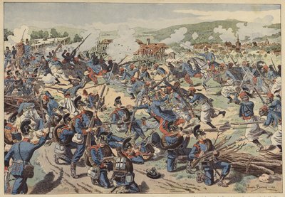 विसमबर्ग की लड़ाई, फ्रेंको-प्रुशियन युद्ध, 4 अगस्त 1870 (रंगीन लिथो) द्वारा जोसेफ चार्ल्स (बाद में) बेज़ोन