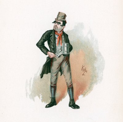 बिल साइक्स, &39;चार्ल्स डिकेंस से चरित्र रेखाचित्र&39; का चित्रण, c.1890 द्वारा जोसेफ क्लेटन क्लार्क