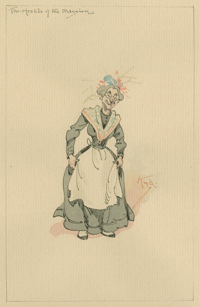 हवेली की परिचारिका, c.1920s (कागज पर wc के साथ कलम und स्याही) द्वारा जोसेफ क्लेटन क्लार्क