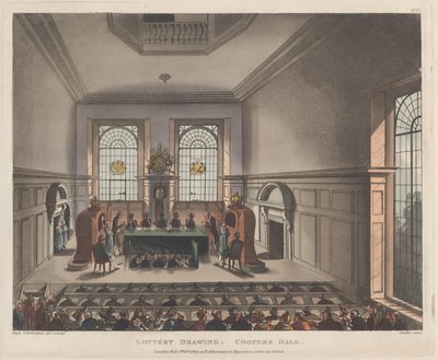 लॉटरी ड्रॉइंग, कूपर्स हॉल, 1 फरवरी, 1809।, 1 फरवरी, 1809। द्वारा जोसेफ कॉन्स्टेंटाइन स्टैडलर