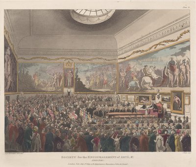 कला आदि के प्रोत्साहन के लिए सोसायटी, एडेल्फ़ी, 1 जुलाई, 1809., 1 जुलाई, 1809। द्वारा जोसेफ कॉन्स्टेंटाइन स्टैडलर