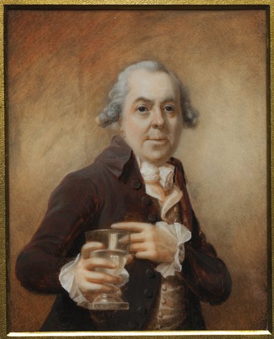 एक गिलास पकड़े हुए एक आदमी का चित्र, c. 1780 के दशक। द्वारा जोसेफ डेनियल