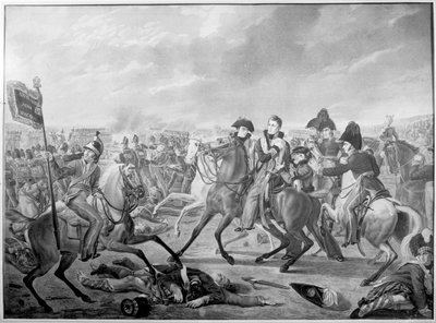 1815 में प्रकाशित वाटरलू की यादगार लड़ाई में जीत के क्षण में ऑरेंज के एचआरएच विलियम प्रिंस घायल हो गए द्वारा ओडेरे के बाद जोसेफ डेनिस
