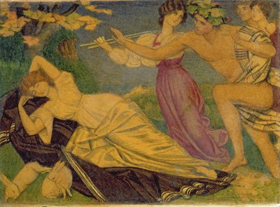 Bacchus और Ariadne के लिए अध्ययन, c.1912 (कार्ड पर पेंसिल पर wc) द्वारा जोसेफ एडवर्ड साउथॉल