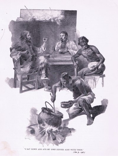 मैं बैठ गया और उनके साथ रात का खाना खाया (लिथो) द्वारा जोसेफ फिनमोर