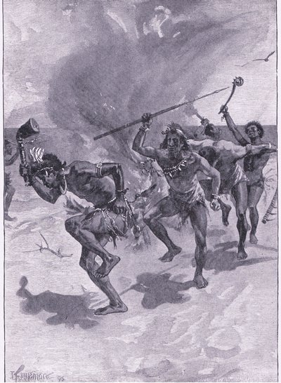 वे सभी एक आग (लिथो) के चारों ओर नाच रहे थे द्वारा जोसेफ फिनमोर
