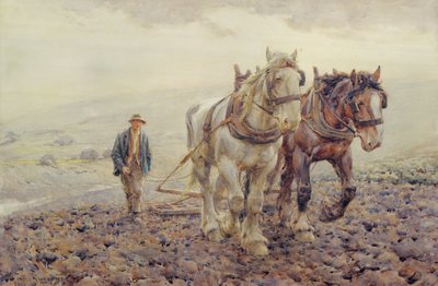 विलिंगटन, ससेक्स के पास दक्षिण चढ़ाव पर हैरोइंग, द्वारा Joseph Harold Swanwick