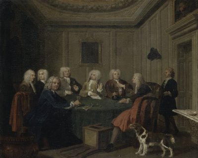 ए क्लब ऑफ़ जेंटलमैन, c.1730 (कैनवास पर तेल) द्वारा जोसेफ हाईमोर