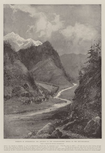 अफगानिस्तान में रॉबर्ट्स, उनके एडवांस हज़ार्डारख्ट डेफाइल टू द शुगार्गार्डन द्वारा जोसेफ हॉलैंड ट्रिंगहैम