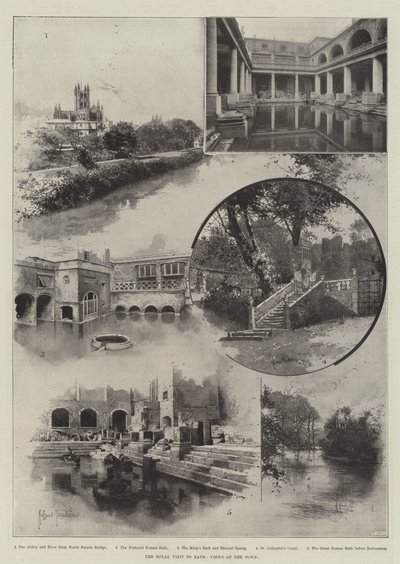 रॉयल विजिट टू बाथ, व्यू ऑफ द टाउन द्वारा जोसेफ हॉलैंड ट्रिंगहैम