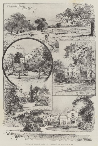 व्हाइट लॉज, रिचमंड, जहां हमारे फ्यूचर किंग का जन्म हुआ था, 23 जून 1894 (उत्कीर्णन) द्वारा जोसेफ हॉलैंड ट्रिंगहैम