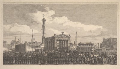जुलाई, 1840, 1840 के स्तंभ के उद्घाटन का समारोह। द्वारा जोसेफ लुई ट्रिमोलेट