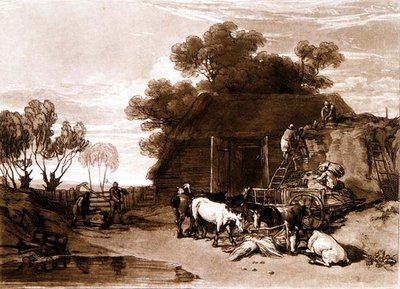 F.7.I द स्ट्रॉ यार्ड, 'लिबर स्टूडियोरम' से, चार्ल्स टर्नर द्वारा उकेरा गया द्वारा जोसेफ मैलोर्ड विलियम (बाद में) टर्नर