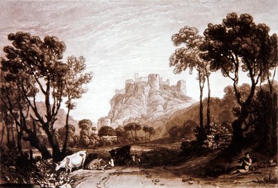 F.8.I मीडोज के ऊपर का महल, 'लिबर स्टूडियोरम' से, चार्ल्स टर्नर द्वारा उकेरा गया द्वारा जोसेफ मैलोर्ड विलियम (बाद में) टर्नर