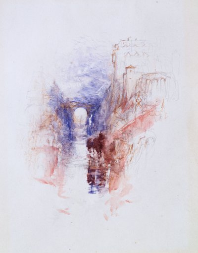 एक नदी के ऊपर एक इतालवी कैसल, c.1827 द्वारा जोसेफ मैलॉर्ड विलियम टर्नर