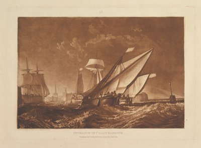 कैलिस हार्बर लिबर स्टडियोरम का प्रवेश, भाग XI, प्लेट 55, 1 जनवरी, 1816। द्वारा जोसेफ मैलॉर्ड विलियम टर्नर