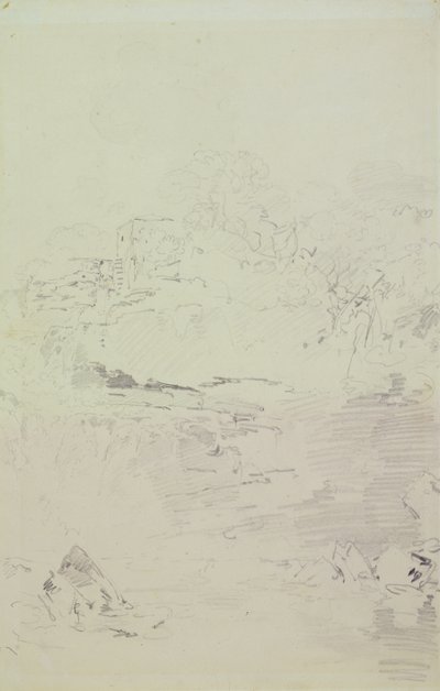 क्लाइड का जलप्रपात, c.1801 (कागज पर पेंसिल) द्वारा जोसेफ मैलॉर्ड विलियम टर्नर