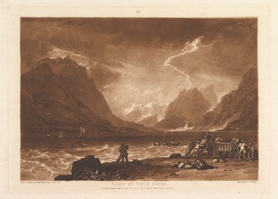 थून झील, स्विस लिबर स्टडियोरम, भाग III, प्लेट 15, 10 जून, 1808। द्वारा जोसेफ मैलॉर्ड विलियम टर्नर