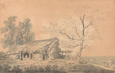 खलिहान के साथ लैंडस्केप, c.1795 (कागज पर ग्रेफाइट और वॉश) द्वारा जोसेफ मैलॉर्ड विलियम टर्नर