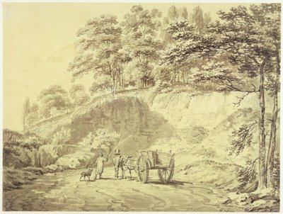 घोड़े और गाड़ी वाला आदमी एक खदान में प्रवेश करता है, c.1797 (कागज पर ग्रेफाइट und ग्रे वॉश) द्वारा जोसेफ मैलॉर्ड विलियम टर्नर