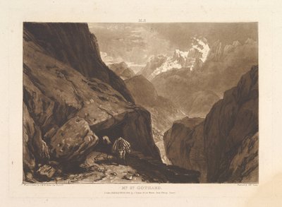 माउंट सेंट Gothard बुक अध्ययन, भाग 2, थाली 9, 20 फरवरी, 1808। द्वारा जोसेफ मैलॉर्ड विलियम टर्नर