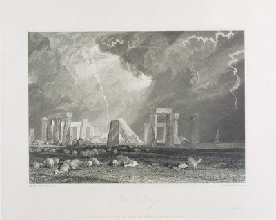 स्टोन हेंग, 1829 (उत्कीर्णन और उत्कीर्णन) द्वारा जोसेफ मैलॉर्ड विलियम टर्नर