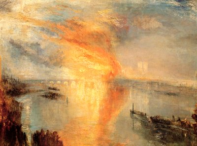 संसद के सदनों की जलन, 1834। द्वारा Joseph Mallord William Turner