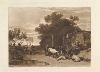 स्ट्रॉ यार्ड लिबर स्टडियोरम, भाग II, प्लेट 7, 20 फरवरी, 1808। द्वारा जोसेफ मैलॉर्ड विलियम टर्नर