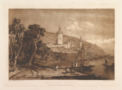 विले डे थून, स्विटज़रलैंड लिबर स्टडी रूम, भाग XII, प्लेट 59, 1 जनवरी, 1816। द्वारा जोसेफ मैलॉर्ड विलियम टर्नर