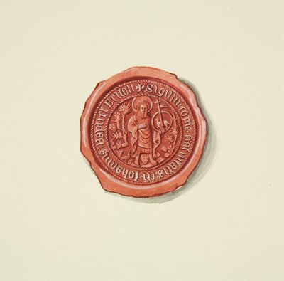 सेंट जॉन द बैपटिस्ट (शायद मर्चेंट टेलर्स) को दर्शाती सील, c.1825 (कागज पर पेंसिल और वॉटरकलर) द्वारा जोसेफ मैनिंग