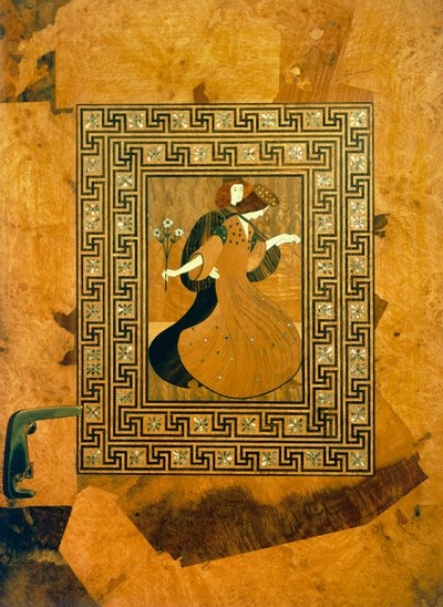वीर दृश्य, संगीत हॉल के दरवाजे पर सजावटी जड़ना, जोसेफ मारिया ओलब्रिच (1867-1908), वियना, ऑस्ट्रिया द्वारा ड्राइंग द्वारा जोसेफ मारिया ओलब्रिच
